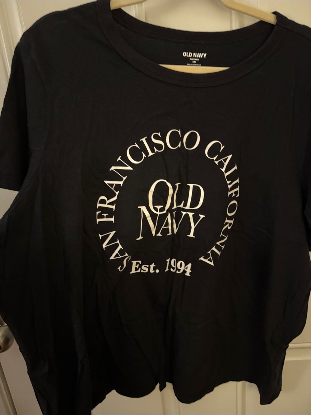 Old Navy Black Tee with White San Francisco Logo
